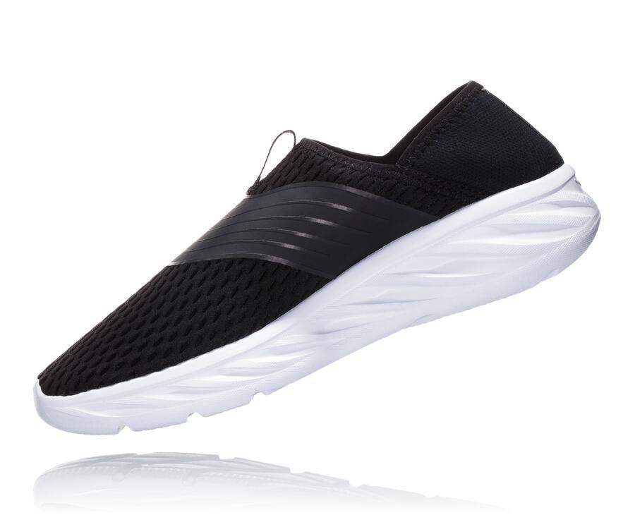 Sandalias Hoka One One Mujer - Ora Recovery - Negras/Blancas - WQA324596